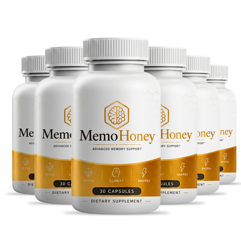 Six bottles package of MemoHoney advanced brain support supplement at a discount price of $49 per bottle with free US shipping and 60-day guarantee.